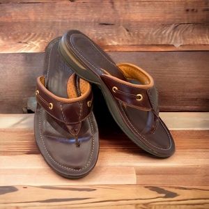 Sperry Top-Sider Flip Flop Size 8M - Gold Thong Amaretto